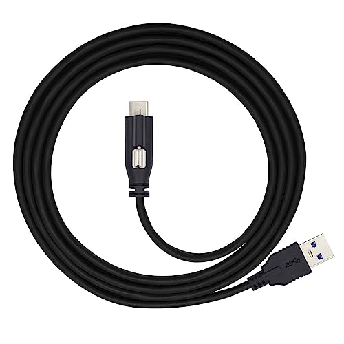 USB 3.1 Type-C Panel Mount Cable with Locking Connector – 5 M Data Transfer Cable for Cameras and Devices, Enhanced Compatibility for Seamless Connectivity, Ideal for Photographers and Tech Enthusiasts