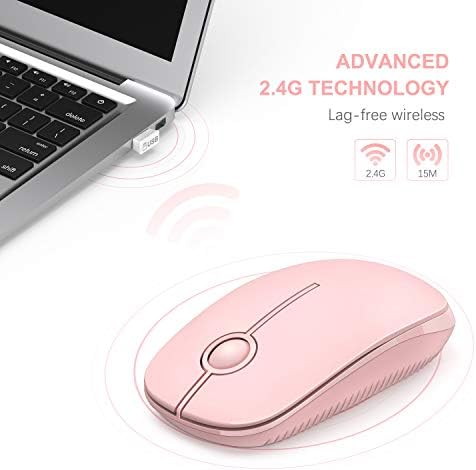 Sleek Vssoplor Wireless Mouse – Ultra-Slim Silent Optical Companion for Laptops & PCs | 2.4 GHz Nano Receiver, Perfect for Quiet Workspaces & Travel | Enhanced Compatibility for Windows, Mac & Linux