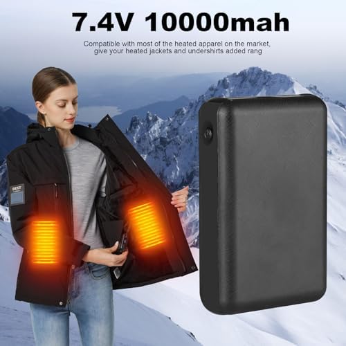 High-Capacity 10000 m Ah Portable Power Bank for Heated Clothing and Smart Devices – 7.4 V Fast Charging with LED Display, Compact Design for On-the-Go Convenience and Enhanced Compatibility – Ideal for Heated Jackets, Vests, Sweatshirts, and Mobile Devices