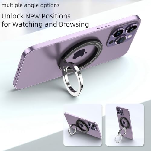 Magnetic Phone Ring Holder with 360° Rotation & 90° Foldable Kickstand – Strong Magnetic Suction, No-Residue Feature, Perfect for i Phone 16 Pro Max, 15, 14, 13, 12 & Mag Safe Accessories (White) – Elevate Your Mobile Functionality and Convenience