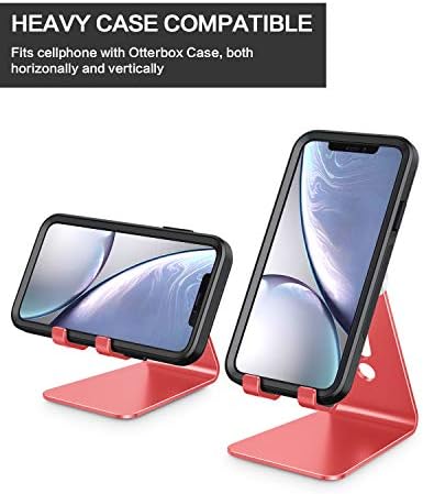 OMOTON Adjustable Cell Phone Stand, C2 Aluminum Desktop Phone Holder Dock Compatible with iPhone 15 14 13 Xs XR 8 Plus 7 6, Samsung Galaxy, Google Pixel, Android Phones – Enhanced Compatibility and Speed