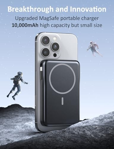 Ultimate 5-in-1 Mag Safe Battery Pack – 10,000 m Ah Portable Charger with Built-in Cable for Fast USB-C Charging | Compatible with i Phone 16/15/14/13 Pro/Pro Max & Samsung Series | Enhanced Magnetic Hold & Versatile Multi-Device Charging Solution | Ideal for On-the-Go Power Needs