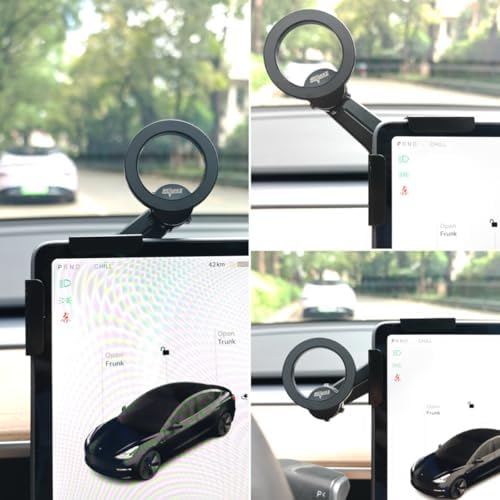 Revolutionize Your Tesla Driving Experience with the Magnetic Phone Mount for Model Y and Model 3 – Premium Mag Safe Holder for All Smartphones – Elegant Black Finish for Perfect Aesthetic Harmony – Effortless Tool-Free Setup and Customizable Viewing Angles for Maximum Safety and Convenience