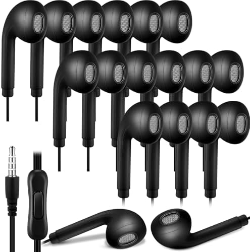Xinnun 50-Pack Vibrant Multicolor Wired Earbud Headphones with Built-in Mic – Optimal Audio Solution for Students and Professionals, Perfect for Classrooms, Travel, and Leisure – Universal 3.5 mm Compatibility, Lightweight and Durable Design for Everyday Listening