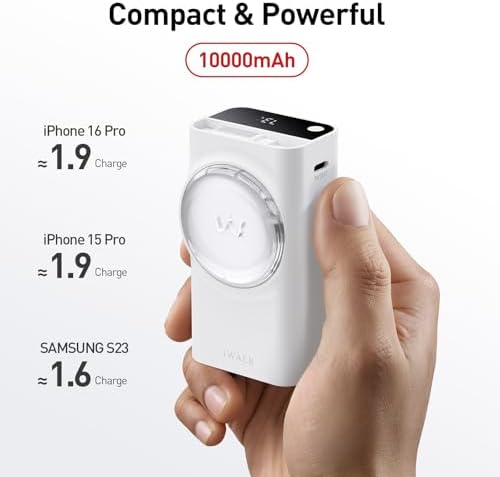 Ultimate i WALK 10000 m Ah Power Bank – 30 W Fast Charging USB-C Portable Charger with Integrated 2.3 ft Retractable Cable, Triple Output Ports for i Phone 16/15, Samsung Galaxy S25/24, and i Pad – Compact, Durable, and Travel-Ready Charging Solution