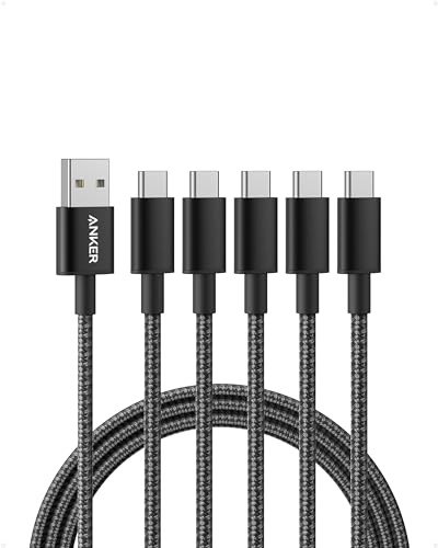 Anker 10 FT USB A to USB C Charging Cable – Durable 2 Pack for Samsung Galaxy S10, LG V30 & Beats Fit Pro – Fast Charging, Tangle-Free Design for Ultimate Flexibility & Universal Device Compatibility