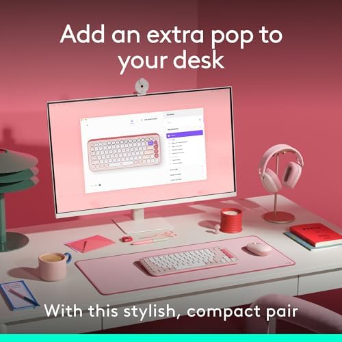 Elevate Your Workspace with the Logitech POP ICON Wireless Bluetooth Keyboard – Stylish Graphite & White Design, Effortless Multi-Device Switching, Comfortable Low-Profile Typing, and Customizable Keys for Enhanced Productivity on Laptops, Tablets, and PCs