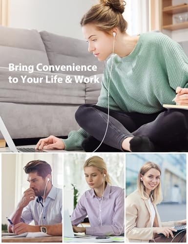 High-Fidelity USB C Headphones for Samsung Galaxy S25 S24 S23 S22 Ultra, i Phone 15 & 16 Pro Max – Premium Wired Type C Earbuds with Built-In Microphone and Volume Control for Crystal-Clear Calls and Immersive Sound Quality – Ideal for Galaxy Z Flip 3, One Plus, and Daily Use