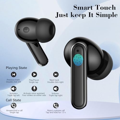 BAFONE Premium 60-Hour True Wireless Bluetooth Earbuds – IPX5 Waterproof Sports Design with Built-in Microphone for Immersive Sound and Comfort – Ideal for Active Lifestyles and Effortless Device Connectivity