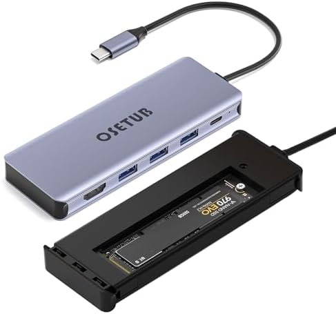 Revolutionary 8-in-1 USB-C Hub with M.2 NVMe/SATA SSD Enclosure – Experience Blazing 10 Gbps Data Transfer, Crystal-Clear 4 K HDMI Output, and Robust 100 W Power Delivery – Ultimate Connectivity Solution for XPS Users and Tech Savvy Professionals
