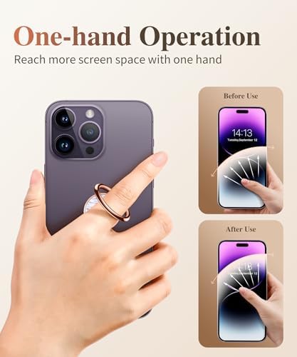 GVIEWIN Stylish Marble Phone Ring Holder with 360° Rotation for Ultimate Grip and Kickstand Functionality – Compatible with i Phone 16 Pro Max, 15 Plus, 14, 13, 12 Series & Galaxy S25/S24 Ultra – Elegant Flowing Sakura Design for Enhanced Safety and Usability