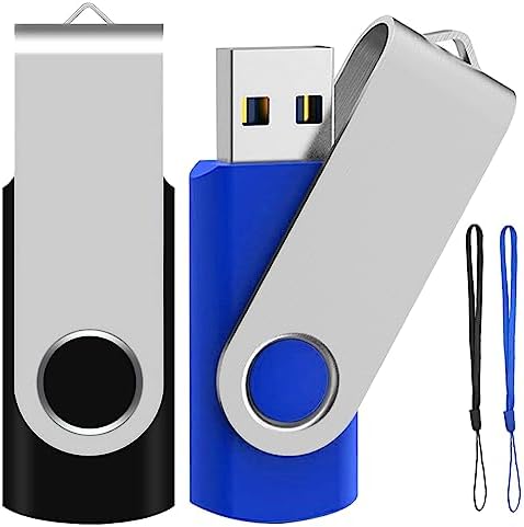 ABLAZE 20-Pack Portable 2 GB USB Flash Drives with Lanyards – Reliable USB 2.0 Thumb Drives for Effortless Data Storage and Transfer – Ideal for Students, Professionals, and Promotional Use – Compact Swivel Design for Enhanced Portability and Compatibility