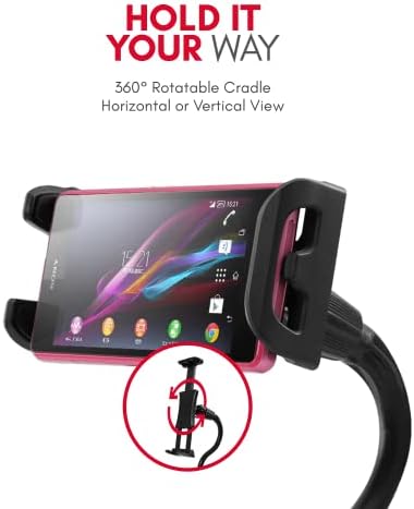 Innovative Macally Clip-On Tablet Holder | Adjustable Gooseneck Mount for Seamless i Pad, Kindle & Smartphone Use | Versatile Clamp Design for Bed, Desk, Stroller & Travel | Universal Fit with 360-Degree Rotation for Enhanced Viewing | Lightweight & Durable Tablet Stand for Effortless Mobility