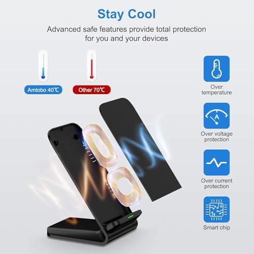 Fast Wireless Charging Dock for Motorola & Samsung Devices – 15 W Wireless Charger with QC 3.0 Adapter, Sleek Design for Edge 60, Edge 2024, Moto G Power 2025, Samsung S25 Series – Compact Phone Charging Solution for Home, Office, and Travel – Intelligent Safety Features to Prevent Overheating and Overcharging – Elevate Your Charging Experience with Enhanced Compatibility and Speed