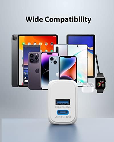 Gigastone 20 W USB C Dual Port Wall Charger Pack of 4 – Fast Charging Power Blocks for i Phone 16/15/14/13/12/11/SE/X/8, Samsung Galaxy Note, and Google Pixel – Compact Travel-Friendly Design for Enhanced Compatibility and Efficiency