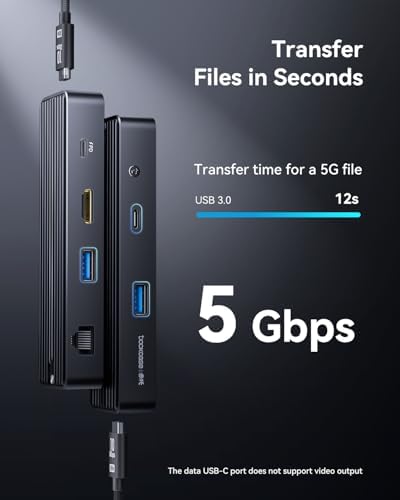Transform Your Workflow with the DOCKCASE Explorer Edition 6-in-1 USB C Hub – Experience 4 K@60 Hz HDMI Output, Lightning-Fast Gigabit Ethernet, and Versatile USB-C & Dual USB-A Connections for Mac Book Air/Pro & XPS – Ultimate Power Delivery for Dynamic Professionals On the Move