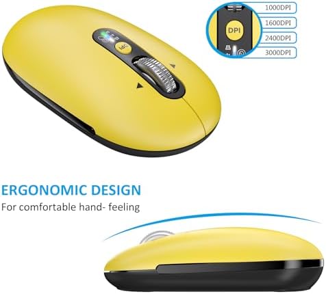Ultra-Slim Wireless Bluetooth Mouse for Multi-Device Use – Lightweight Travel-Friendly Design with ±3000 DPI Precision, 4-Way Metal Scrolling, and 8 Customizable Buttons – Perfect for Laptops, Tablets, and Phones – Enjoy Quiet Operation and Long Battery Life for Enhanced Productivity