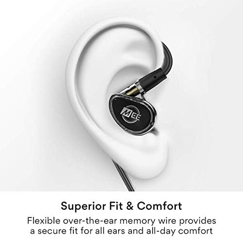 MEE audio MX1 PRO Dynamic Driver In-Ear Monitor Headphones – Professional Quality Sound Isolation Earbuds with Memory Wire Comfort, Detachable Cables, and Transparent Design for Musicians and Audiophiles – Exceptional Audio Clarity for Live Performances and Studio Sessions