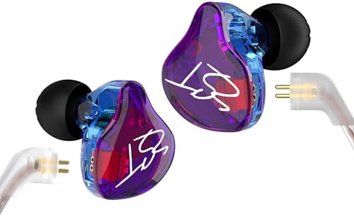 YINYOO KZ ZST Colorful Hybrid In-Ear Earphones – 1 BA + 1 DD Hi-Fi Wired Gaming Headset with Noise Isolation for Superior Audio Clarity – Stylish, Ergonomic Design for Enhanced Comfort and Compatibility