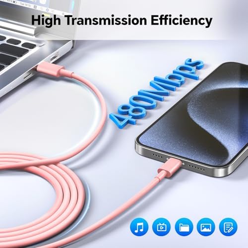 Revolutionary 3-Pack 20 W USB-C Fast Chargers with 10 FT Cables in Elegant Pink, Purple, and White – Ultimate Compatibility for i Phone 15/16 Pro/Max/Plus – Experience Lightning-Fast Charging and Stylish Convenience for All Your Power Needs