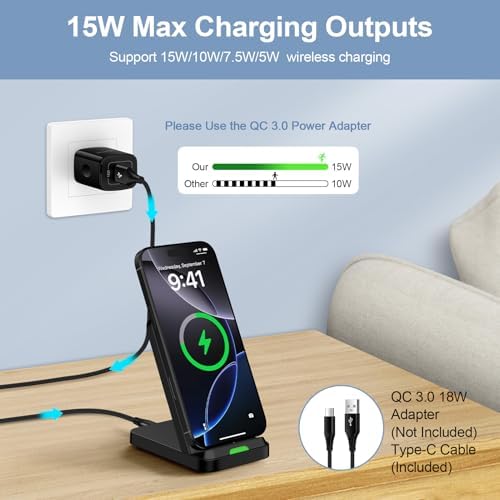 Ultra-Fast Wireless Charging Pad Stand for Motorola Edge 2024 & Samsung Galaxy Z Series – 15 W Desk Charger with Enhanced Compatibility & Ergonomic Design for Effortless Viewing and Safe Power Delivery