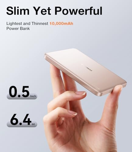 TORRAS Ultra-Slim Magnetic Wireless Power Bank – 10,000 m Ah Fast Charging Portable Charger for i Phone 16/15/14/13/12 in Glacier Gray – Lightweight Design with 22.5 W Quick Charge & USB-C Cable for Ultimate Convenience and Compatibility