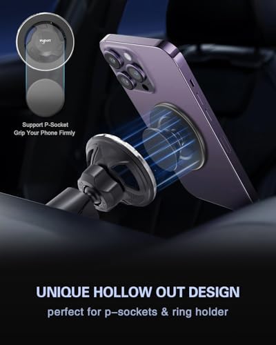 VOLPORT Mag Safe Car Mount: Premium Magnetic Phone Holder for Dashboard & Air Vent – 360-Degree Pivot for i Phone 16/15/14/13/12 Pro Max Plus & Samsung S24 Ultra – Enhanced Stability & Fast Charging Compatibility – Ultimate Automotive Solution for Effortless Hands-Free Navigation