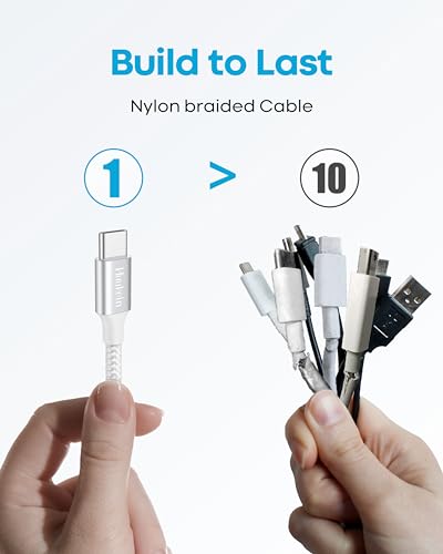 White USB C Cable 10ft, 2 Pack Long USB A to USB C Cable Fast Charging, USBC Charger Cord Compatible with iPhone 16e 16 15 Pro Max Plus, for Samsung Galaxy S21 Note 10, Pixel – Enhanced Compatibility and Speed