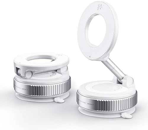 Eastcoo Vacuum Suction Magnetic Phone Holder for Car with 360 Degree Rotation, Handsfree Magnetic Phone Holder Mount for Smooth Surface,Foldable and Retractable Phone Holder for All Phones,Black – Enhanced Compatibility and Speed