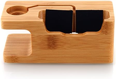 Premium Bamboo Multi-Device Charging Dock: AICase Elegant Wooden Nightstand Organizer for Smartphones, Tablets & Smartwatches – Stylish & Durable Solution Ideal for Home and Office Decluttering