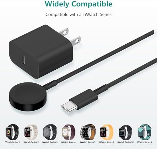 Revolutionary 2-in-1 Magnetic USB-C Charger for Apple Watch & i Phone – 3 ft Fast Charging Cable for Series Ultra/9/8/7/6/SE/SE2/5 & i Phone 14/13/12/11 Pro/Pro Max – Ultimate Convenience, Enhanced Compatibility, and Robust Durability for Modern Tech Users