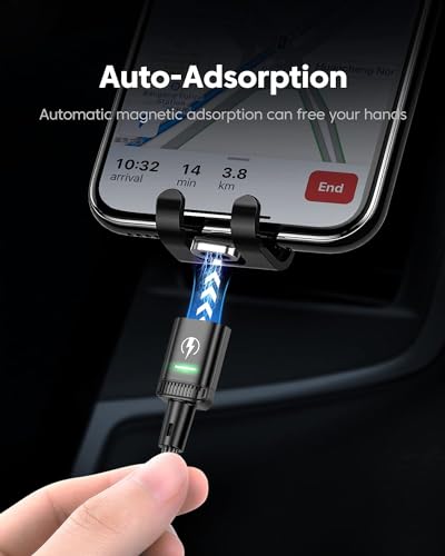 Revolutionize Your Charging with Kuulaa 3 Pack Magnetic Charging Cables – Fast 3 A Power Delivery, 3-in-1 Interchangeable Tips for Lightning, Micro USB & Type-C, Durable Nylon-Braided Design for Ultimate Reliability and Convenience