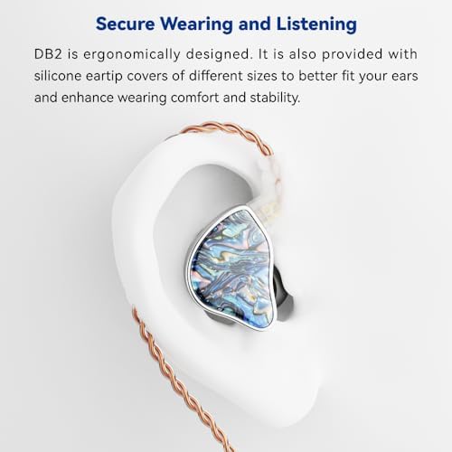 DB2 IEM Hybrid Earphones – Premium 1 BA & 1 DD In-Ear Monitors for Ultimate Sound Experience, Perfect for Gamers, Audiophiles, and Musicians – Stylish Purple Finish with Detachable 2-Pin Cable & 3.5 mm Connection for Enhanced Comfort and Performance