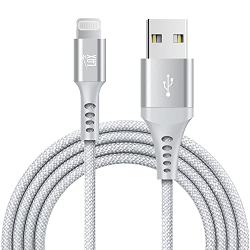 LAX 4 FT Pink Nylon Braided Fast Charging Lightning Cable – Apple MFi Certified for i Phone 14/13/12/11/XS/8/7/6 S/6/SE/5 S, i Pad & i Pod – Durable, Tangle-Free Design for Maximum Efficiency and Style