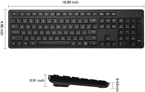 Upgrade Your Workspace with the Harburfine Silent Wireless Keyboard – Full-Size 106-Key USB Keyboard for Windows, Chrome & More – Ergonomic Design for Comfort & Enhanced Productivity – Quiet Key Presses for Distraction-Free Typing – Perfect for Office & Home Use