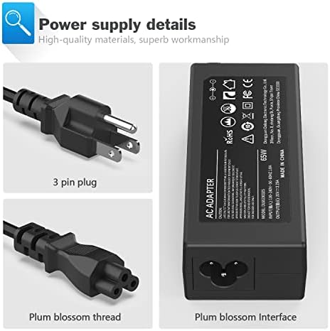 High-Speed 65 W Lenovo Laptop Charger for Think Pad & Yoga Models – Universal Power Supply with Enhanced Compatibility, Fast Charging, and Reliable Performance – Perfect for T450, T470, G50 Series & More – Includes AC Adapter & Power Cable