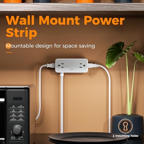 TESSAN 5 FT Flat Plug Extension Cord with 4 AC Outlets, 1 USB-C & 2 USB-A Ports – 900 Joules Surge Protector Power Strip for Home Office & Dorm Room – Maximize Charging Efficiency & Space Savings with Versatile Power Accessory