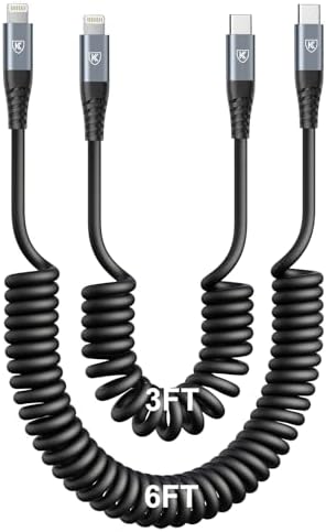 Coiled USB C to USB C Charger Cable Set – Fast Charging Solutions for i Phone 15 Series & Samsung Galaxy S23 – Innovative Retractable Design for Tangle-Free Convenience and Enhanced Durability – Ideal for On-the-Go Power Delivery