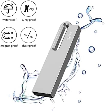 Aiibe 64 GB Flash Drive 5 Pack – Premium Metal USB 2.0 Memory Sticks, Waterproof & Portable Keychain Design for Effortless File Sharing and Secure Data Storage – Ideal for Home and Office Use