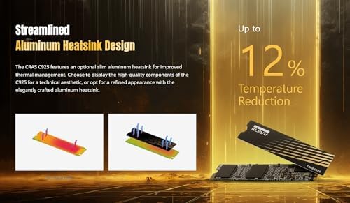 Unleash Lightning-Fast Performance with KLEVV CRAS C910 1 TB NVMe SSD – M.2 2280 Internal Drive with Heatsink for Laptops & Desktops – Experience Up to 5000 MB/s Speeds, Ideal for Gamers and Creators – PCIe Gen4 x4 Enhanced Compatibility & Reliability