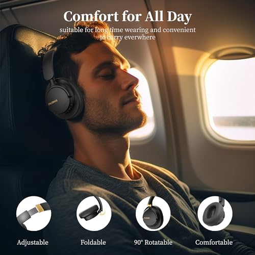 Discover the Ultimate Audio Experience with Falebare Over-Ear Bluetooth Noise Cancelling Headphones – 80-Hour Playtime, Cutting-Edge Comfort, and Powerful Deep Bass for Uninterrupted Listening Anywhere You Go
