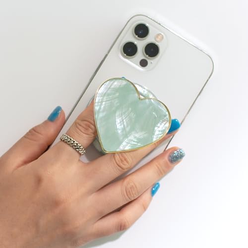 Chic Natural Seashell Heart-Shaped Phone Grip and Stand – Elegant Crème Mobile Accessory for Smartphones and Tablets – Ideal Collapsible Holder for Trendsetters Seeking Style and Functionality – Durable, Portable Design for Effortless Hands-Free Viewing