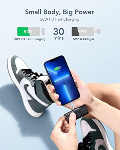 Ultra-Compact 5000 m Ah Charmast Portable Charger – 20 W PD Fast Charging Power Bank for i Phone 14/13/12/11/XR/8/7/6 – Mini Battery Pack with Enhanced Compatibility for On-the-Go Power Solutions