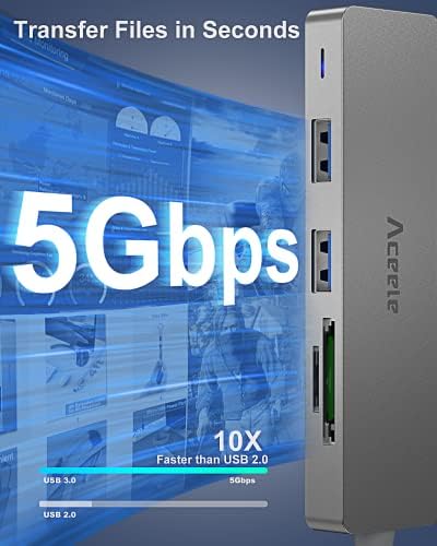 Revolutionize Your Connectivity with the Aceele 10 Gbps USB C Hub Splitter – Ultimate 4-Port Adapter Featuring Dual USB-A 3.2 & USB-C 3.2 for Mac Book Pro, i Mac, i Pad – High-Efficiency 100 W Power Delivery Charging – Seamless Device Integration for Swift File Transfers and Enhanced Productivity