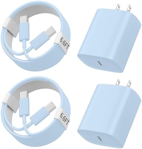 Ultimate 10 FT USB-C Fast Charging Kit for i Phone 16 and 15 – 20 W Power Adapter & Extra Long Cord for Rapid Charging of i Pads and Android Devices – Enhanced Compatibility and Durability for Everyday Use
