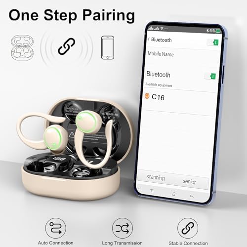 Ultimate Bluetooth 5.4 Sports Earbuds with 50-Hour Playtime, IP7 Waterproof Design, and Enhanced Deep Bass – Perfect for Fitness Enthusiasts and Runners in Vibrant Purple, Engineered for Unmatched Comfort and Superior Noise Cancellation