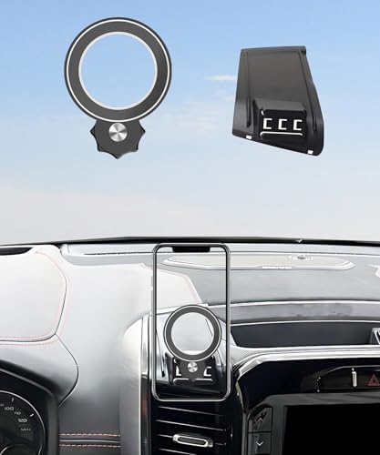 Magnetism Dodge Ram 1500/2500/3500 Phone Holder – Mag-Safe Compatible Hands-Free Car Mount with 360-Degree Rotation for Optimal Viewing – Adjustable Magnetic Cell Phone Accessory Preserving Air Vent Functionality for Safe Driving and Navigation