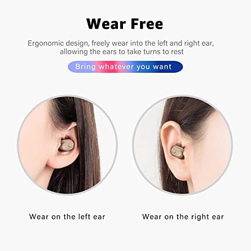 Ultra-Compact Bluetooth Wireless Earbud with 12-Hour Playtime – Invisible Sports Headphone for Ultimate Comfort and Superior Sound Quality – Ideal for Active Lifestyles, Work, and Relaxation – Chic Beige Design for Discreet Listening