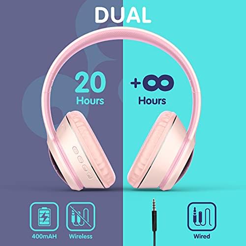 Vibrant Purple Kids Bluetooth Headphones – Safe Listening with Colorful LED Lights, Ultra-Comfort Earpads, Built-in Microphone, and Travel-Friendly Foldable Design for School & Adventure – Perfect for Online Learning and Playtime