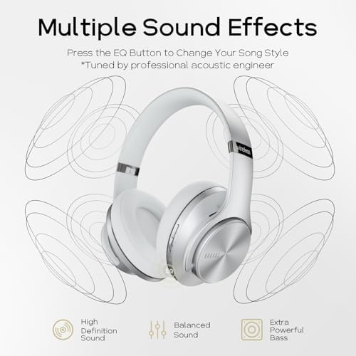 Transform Your Listening Journey with DOQAUS Over-Ear Bluetooth Headphones: 90-Hour Playtime, Tailored EQ Settings, and Superior Noise Cancellation for Unmatched Comfort and Audio Clarity in Music and Calls